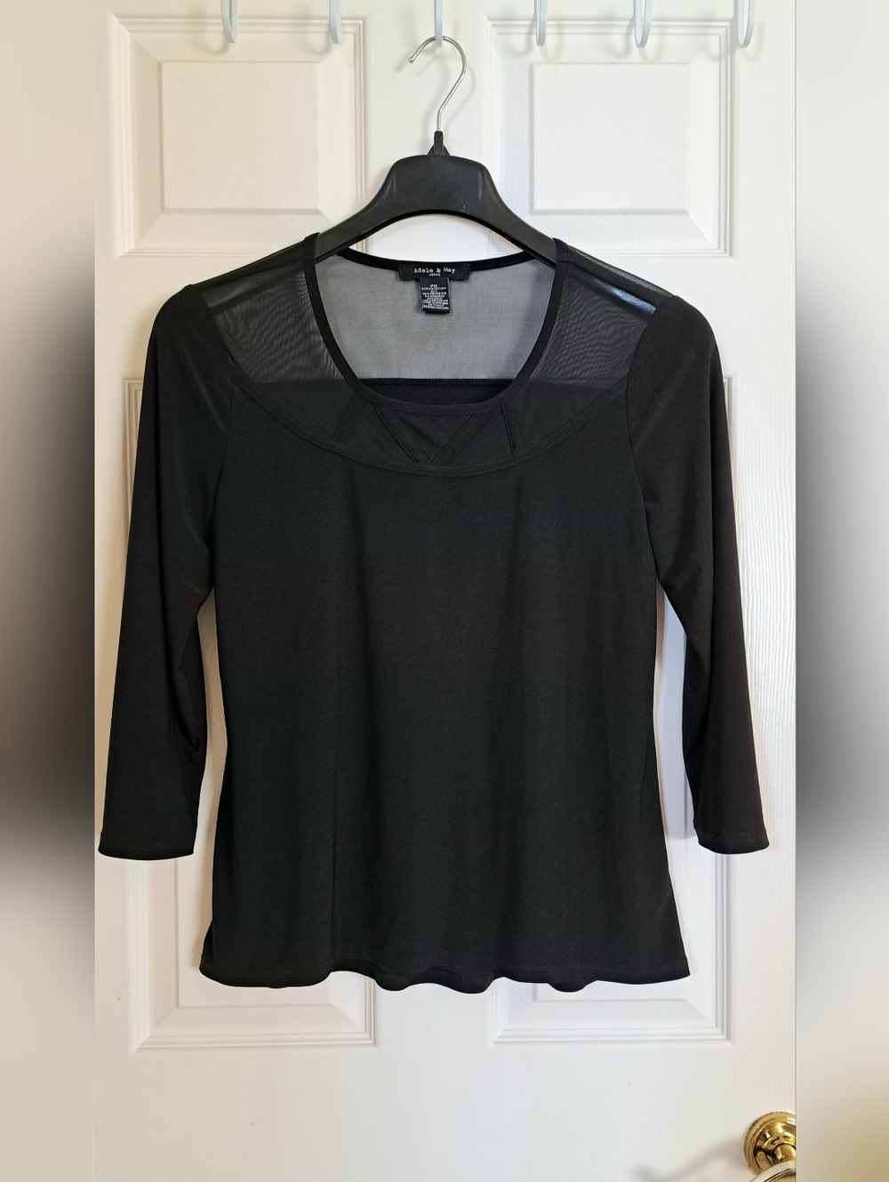 Adele & May Black Mesh Panel Top